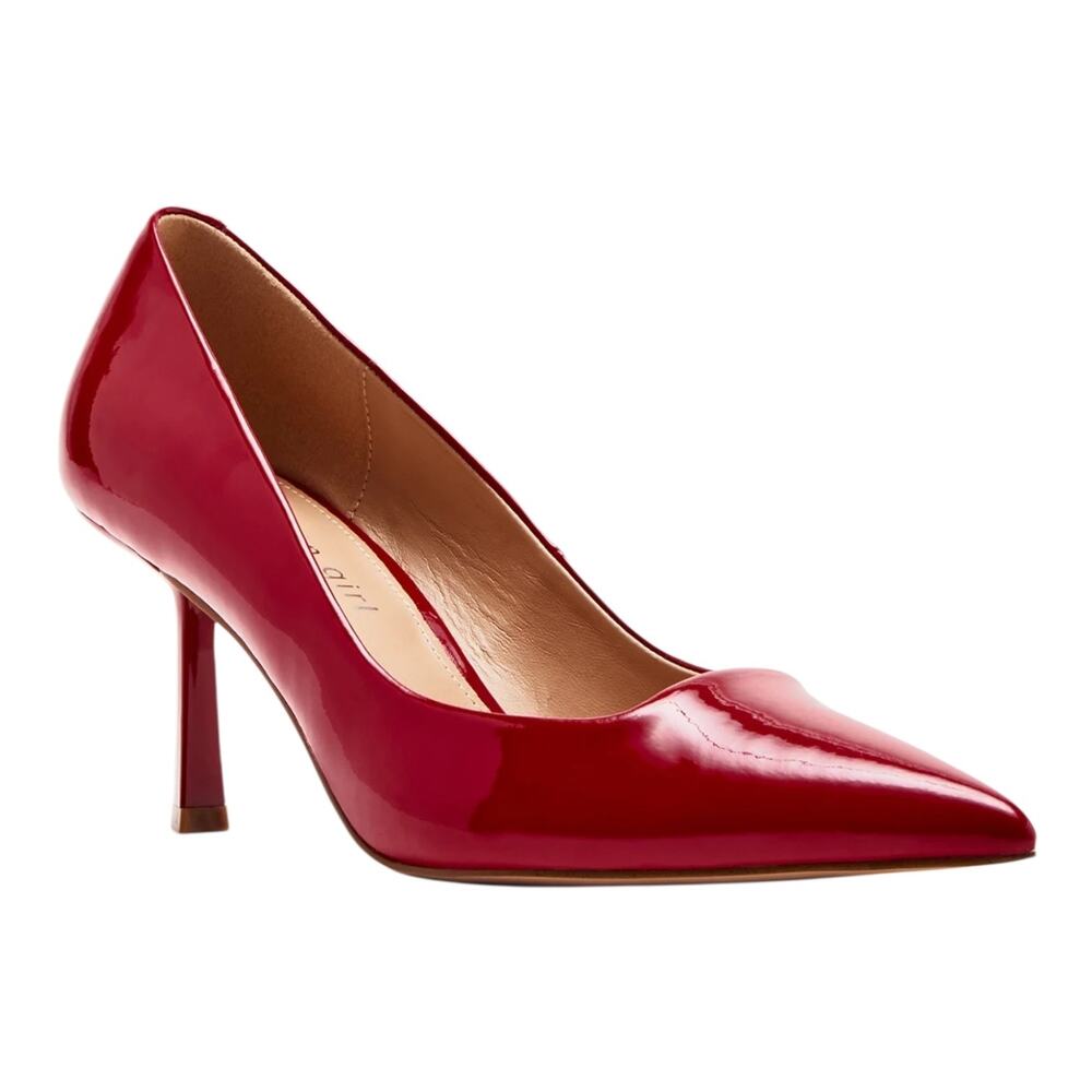 Madden Girl Women's Brynn Pointed Toe Stiletto Heel Pumps Red Patent Size 8 M